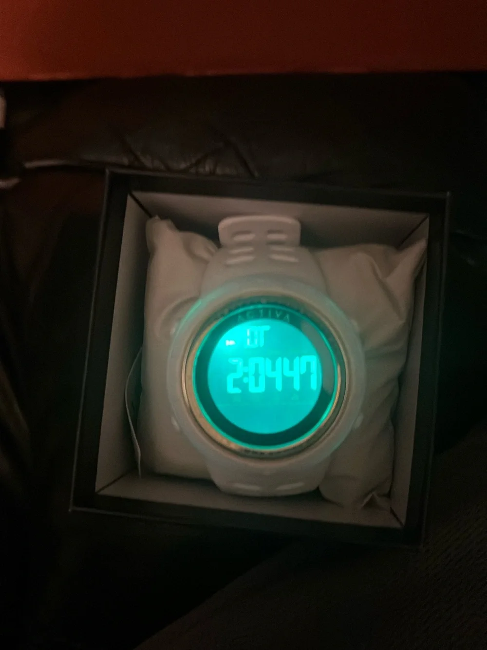 Invicta White Digital Watch with Teal Backlight